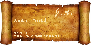 Janker Anikó névjegykártya